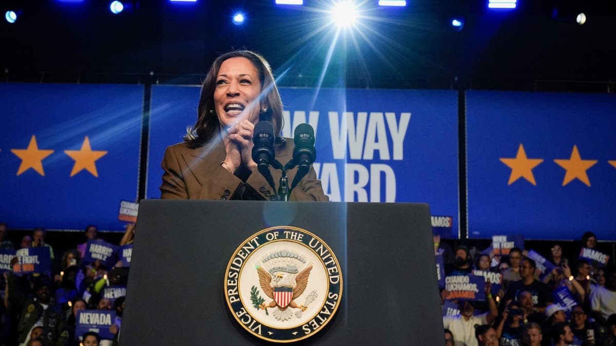Kamala Harris at podium